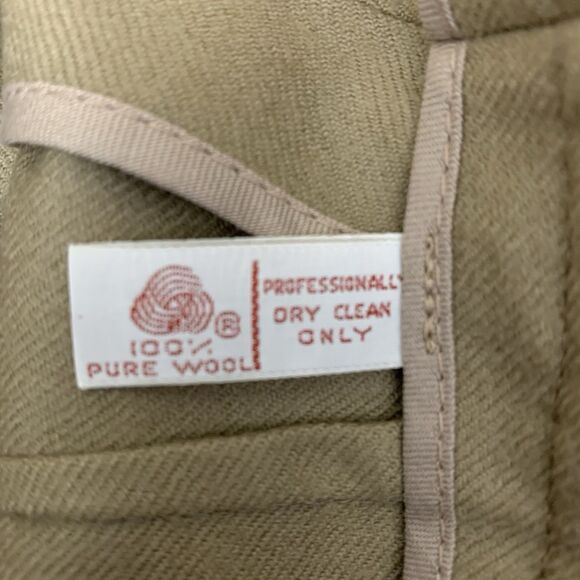 Kreeger & Sons 100% Pure Wool Dress Pants Women’s Size 26W X 36 Inseam Tan Pleat - Picture 6 of 7